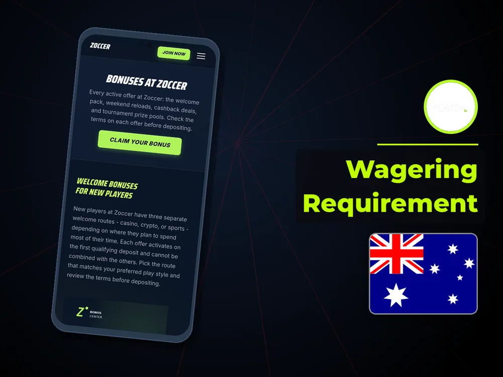 zoccer - Wagering Requirement