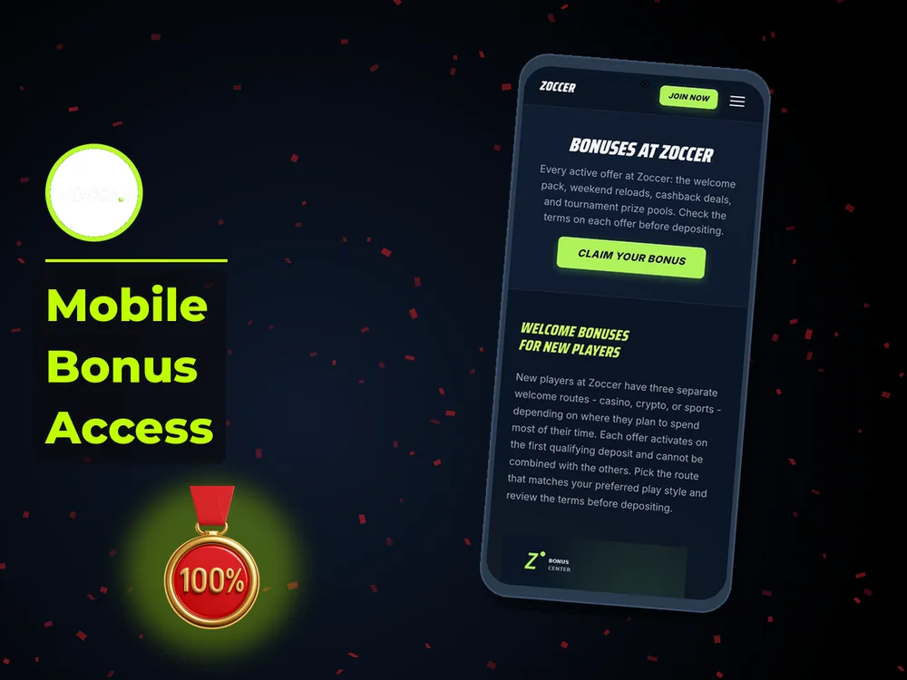 zoccer - Mobile Bonus Access