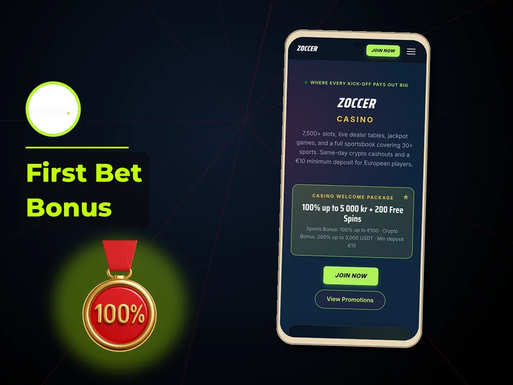 zoccer - First Bet Bonus