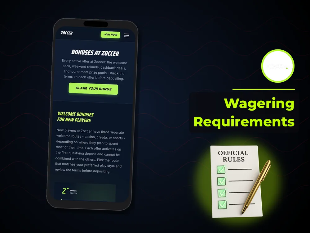 zoccer - Wagering Requirements