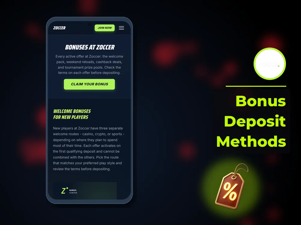 zoccer - Bonus Deposit Methods