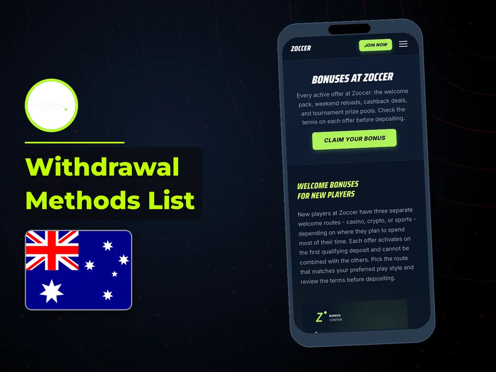 zoccer - Withdrawal Methods List