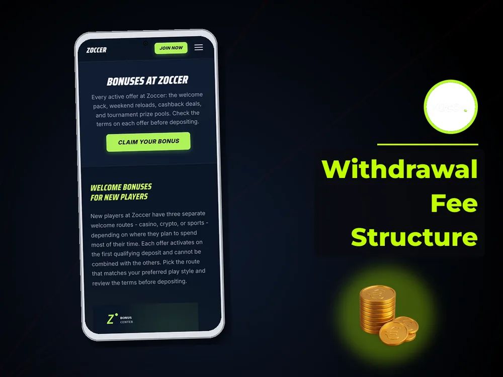 zoccer - Withdrawal Fee Structure