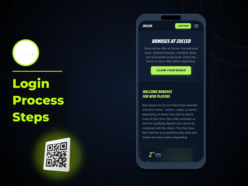 zoccer - Login Process Steps