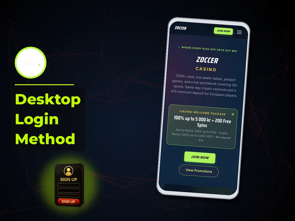 zoccer - Desktop Login Method