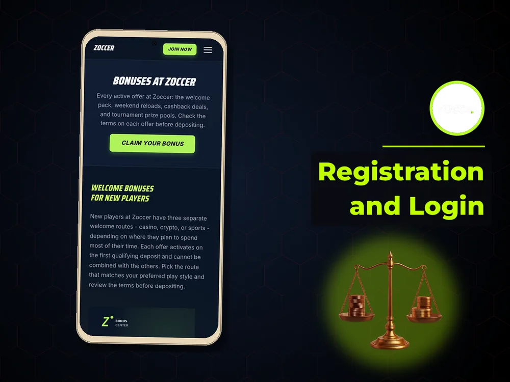 zoccer - Registration and Login