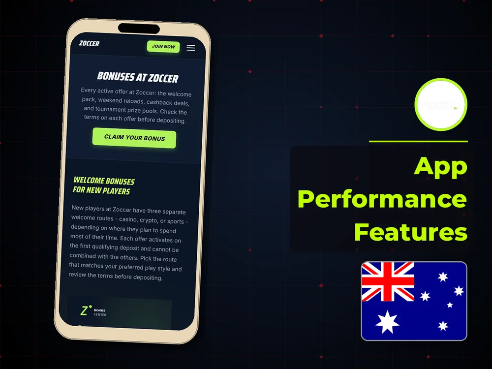 zoccer - App Performance Features