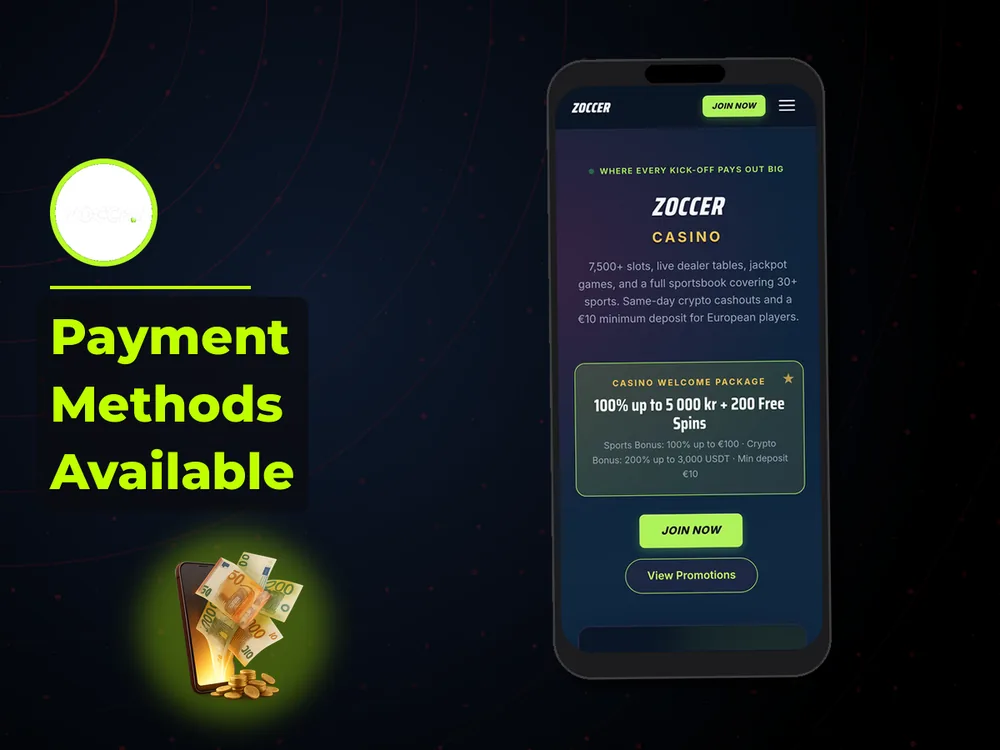 zoccer - Payment Methods Available